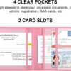 Cacturism Car Registration and Insurance Holder, Vehicle Glove Box Car Organizer Men Women Wallet Accessories Case for Cards, Essential Document, Driver License, Pink