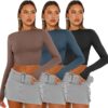 AUTOMET 3 Pack Womens Long Sleeve Shirts Y2K Going Out Crop Tops Cute Basic Slim Fitted Fall Fashion Outfits 2025 Clothes