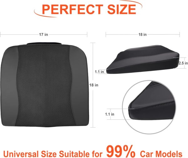 Car Seat Cushion, Comfort Memory Foam Car Cushions for Driving - Sciatica & Lower Back Pain Relief, Seat Cushion for Car Seat Driver, Office Chair, Wheelchair (Black)