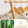 Kids Clothing Rack with 2 Hanging Rods and 4 Hooks, Kid Dress Up Holder with Bottom Storage Shelf, Child Garment Stand, Small and Foldable, Bamboo (Natural)