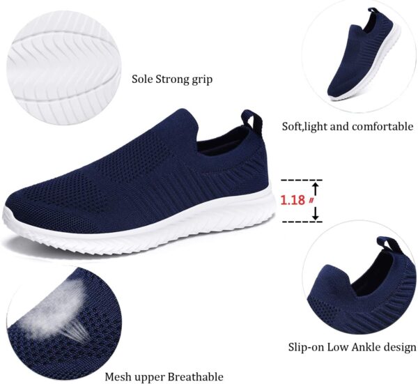 Mens Running Shoes Casual Breathable Walking Shoes Slip-On Shoes Athletic Fashion Sneakers Mesh Workout Sports Shoes Ultra Lightweight Comfortable