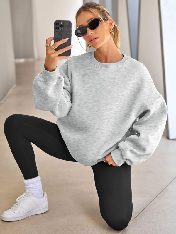 EFAN Womens Oversized Sweatshirts Hoodies Fleece Crewneck Sweaters Casual Tops Comfy Fall Fashion Outfits Winter Clothes 2025