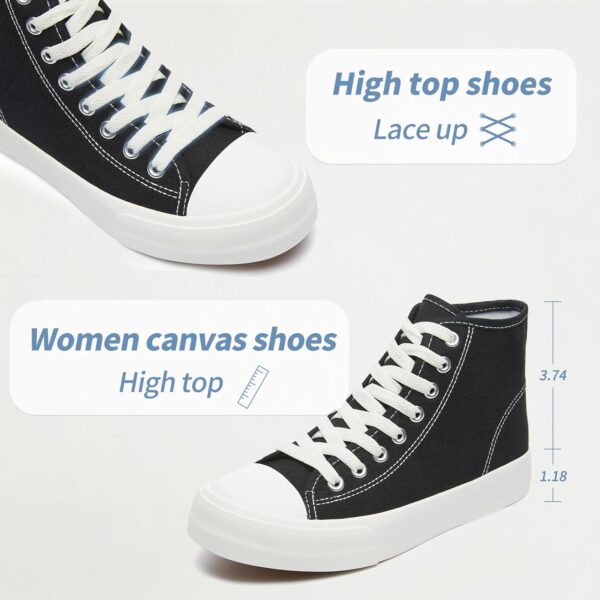 Uoidru High Top Sneakers for Women Canvas Shoes White Canvas High Tops Women Casual Shoes Lace Up Fashion Sneakers