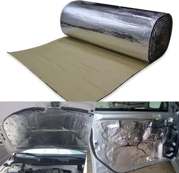 21.53 SqFT 10mm Heat Shield Thermal Sound Insulation Proofing Deadener Mat Car Noise Control Acoustic Dampening Moistureproof Waterproof (40"X80")