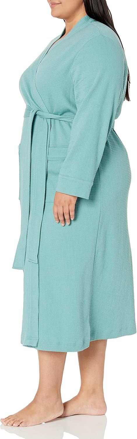 Amazon Essentials Women's Lightweight Waffle Full-Length Robe (Available in Plus Size)