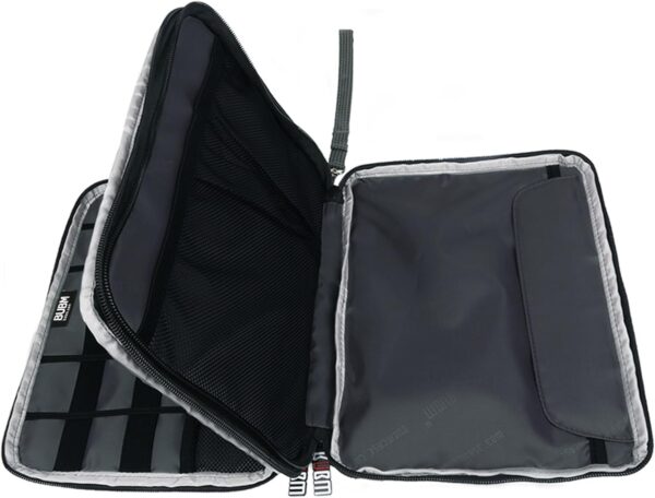 BUBM Double Layer Electronics Organizer/Travel Gadget Bag For Cables,Memory Cards,Flash Hard Drive and More,Fit For iPad Or Tablet(Up To 9.7")--Large, Black