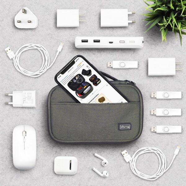 sisma Tech Travel Organizer Small Electronic Accessories Carrying Bag for Cables Phone Chargers Power Cords Earbuds Adapter, Special Edition