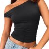 Trendy Queen Womens Off The Shoulder Tops Summer Shirts Going Out Crop Tank Top Y2K T Corset Tube Cute Fashion Outfits