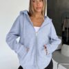 Trendy Queen Womens Zip Up Hoodies Oversized Sweatshirts Fall Fashion Outfits Casual Jackets 2025 Winter Clothes