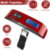 Luggage Scale, Dr.meter Luggage Weight Scale Backlight LCD Display PS02 110lb/50kg Electronic Balance Digital Postal Travel Accessories with Rubber Paint Handle Temperature Sensor, Red