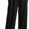 TARSE Women's Wide Leg Casual Loose Pants Yoga Sweatpants Comfy Crossover High Waisted Lounge Pajama Flowy Pants with Pockets