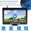 10.1" Wireless Backup Camera System, 1080P DVR Recording Monitor, IP68 Waterproof Night Vision Rear Side Cameras for Truck/Trailer/Camper, 32GB SD Card Included