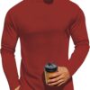 Ekouaer Men's Mock Turtleneck Long Sleeve Turtle Neck Shirts Lightweight Undershirt Thermal Pullover Sweater