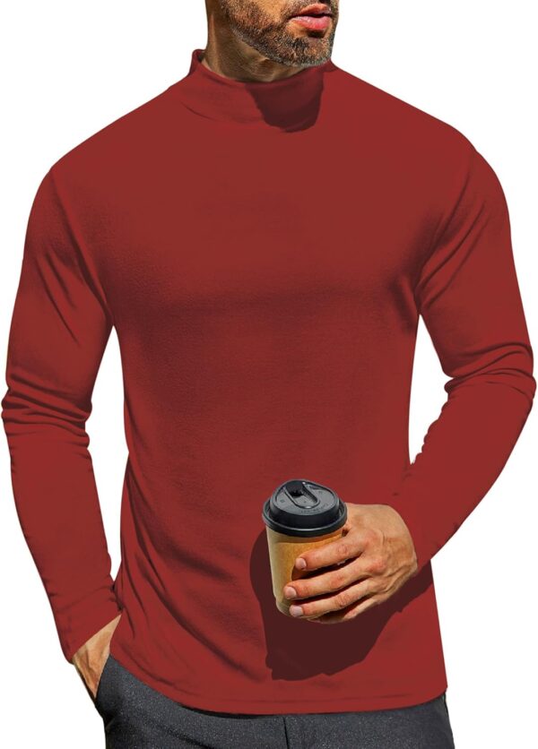 Ekouaer Men's Mock Turtleneck Long Sleeve Turtle Neck Shirts Lightweight Undershirt Thermal Pullover Sweater