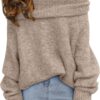 LILLUSORY Womens Off The Shoulder Sweater Oversized Batwing Sleeve Loose Pullover Sweaters Tops