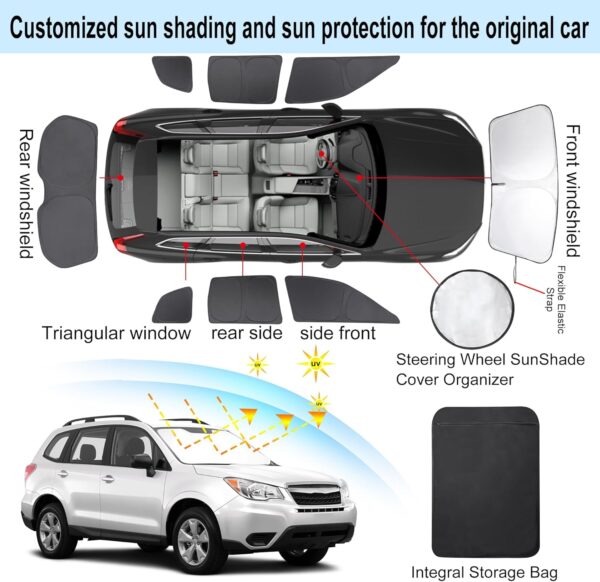 Window Shades for Subaru Forester 2014-2018 Accessories Car Side Full Windows Windshield Sun Shade Sun UV Rays & Privacy Protection for Camping,Napping,and Relaxing 8PCS