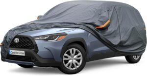 Premium Car Cover Custom Fit Toyota Corolla Cross (2022-2025), 16 Layers Heavy Duty Car Cover Waterproof All Weather with Zipper Door for Sun Rain Snow Dust Uv Protection