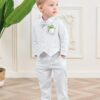 Coco&RARA Baby Boy Clothes Suits Infant Tuxedo Gentleman Outfits, Formal Dress Shirt+Vest+Corsage+tie+Pants Baby Suit Sets