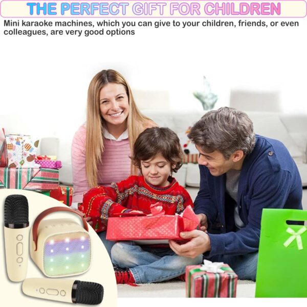 Mini Karaoke Machine for Kids & Adults, Kids Toys for Girls & Boys Gifts, Bluetooth Speaker with 2 Wireless Microphone for Kids Adults Toddler Girls Home Party Birthday Gifts