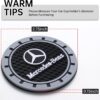 Car Cup Coaster Compatible with Mercedes Benz A-Class C-Class CLA CLS AMG GLC GLE GLS Recessed Silicone Cup Holder Coaster Interior Accessories 2.75in 2Pieces