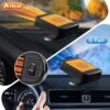 12V 200W Portable Car Heater,Automobile Windscreen Fan 2 in 1 Fast Heating & Cooling Electric Heater Fan Portable Fast Demisting Defroster(Orange and Black)