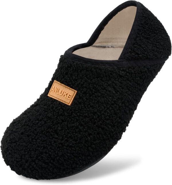 ANLUKE Slipper for Women Men Slipper Socks Fuzzy House Shoes Rubber Sole Slip On Soft-Lightweight Non Slip Indoor/Outdoor