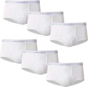 Hanes Men's Moisture-Wicking Cotton Briefs, Available in White and Black, Multi-Packs Available