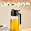 2 Pack 16oz Oil Sprayer for Cooking - 2 in 1 Spray & Pour Olive Oil Dispenser - 470ml Glass Spray Oil Bottle - Kitchen Gadgets