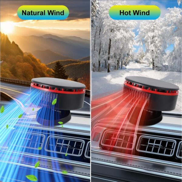 12V Car Heater,Portable Fast Heating Auto Car Heater Defroster Windshield Defogger Automobile Windscreen Heater Plug in Cigarette Lighter 360 Degree Rotary for All Cars (Red Black)