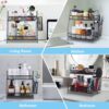 LEMIKKLE Countertop Organizer for Bathroom Counter, The Organizer for Bedroom, Spice Rack Organizer for Kitchen Counter Shelf with Small Basket(2-pack)