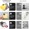 LOVIMAG 12Pcs Black Fridge Magnets, Small and Strong Magnets for Whiteboard, Office, Classroom, Map, Kitchen Accessories, Office Accessories, Locker Accessories