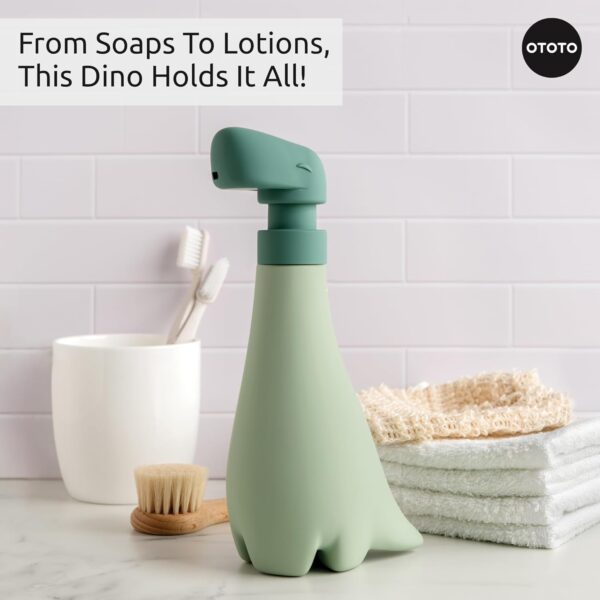 New OTOTO Soapasaurous Dino Hand Soap Dispenser - Cute Soap Dispenser Bathroom Accessories, Liquid Dish Soap Dispenser, Kitchen Soap Dispenser, Cute Kitchen Accessories, Unique Kitchen Gadgets