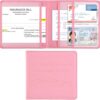 Cacturism Car Registration and Insurance Holder, Vehicle Glove Box Car Organizer Men Women Wallet Accessories Case for Cards, Essential Document, Driver License, Pink