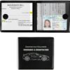 UYYE Car Registration and Insurance Card Holder, Vehicle Glove Box Car Organizer, Interior Car Accessories for Documents, Cards, License - 2 Pack