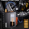 Portable Car Jump Starter with Air Compressor - 4000A Car Battery Jump Starter (10 Gas/9L Diesel), 12V Car Jumper Starter Portable, Jump Box with Smart Jumper Cables, 150 PSI Tire Inflator