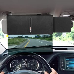 Veharvim Polarized Sun Visor for Car with Zipper Slider, Upgraded UV400 Car Sun Visor Extension with PC Lens and Side Sunshade,Anti-Glare Car Visor for Safe Driving,UV-Filtering/Protection