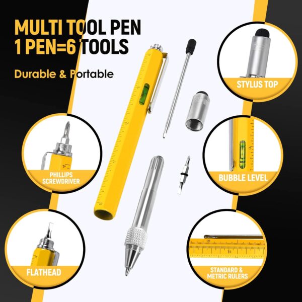 BIIB Gifts for Men, Multitool Pen Birthday Gifts for Men, Cool Gadgets Gifts for Him, Mens Gifts for Boyfriend, Husband, Grandpa, Gifts for Dad Who Wants Nothing, Unique Tools for Men, DIY Handyman