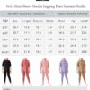 LecGee Kid Girl Summer Hoodie Sets Ribbed Knit Short Sleeve Sweatshirt Legging Pants 2 Piece Outfit Tracksuits Sweatsuit