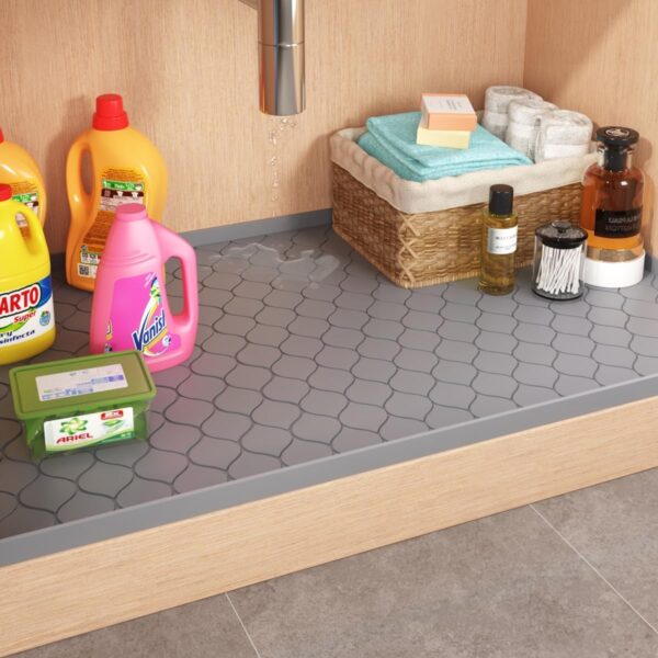 Waterproof Under Sink Mat 31" x 22" Cabinet Liner for Kitchen and Bathroom, Shelf and Counter Protector, Organizers and Storage, Silicone Drip Tray, Gadgets and Accessories