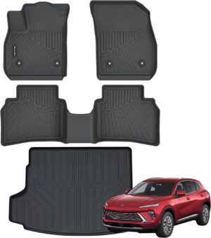 Floor Mats & Cargo Liner for 2021 2022 2023 2024 2025 Buick Envision All Weather Protection TPE Rubber Floor Liners for 2021-2024 Buick Envision Full Set Automotive Mat Accessories, Black