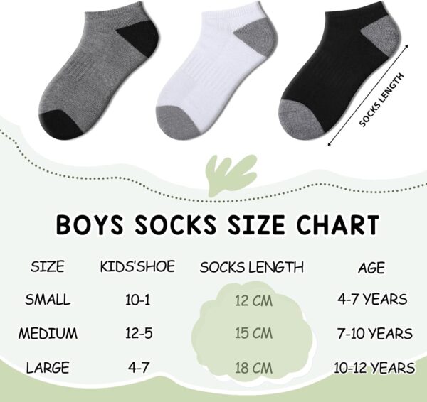 Comfoex 10 Pairs Boys Socks 4-6 6-8 8-10 Years Old Low Cut Ankle Athletic Socks For Kids Short Half Cushioned Socks