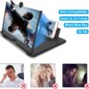 14 inch Screen Magnifier for Cell phone 3D Magnifier Screen Enlarger for Movies,Videos,Reading,Gaming-Screen Amplifie with Foldable Phone Stand Holder.Compatible with All Smartphones -Black