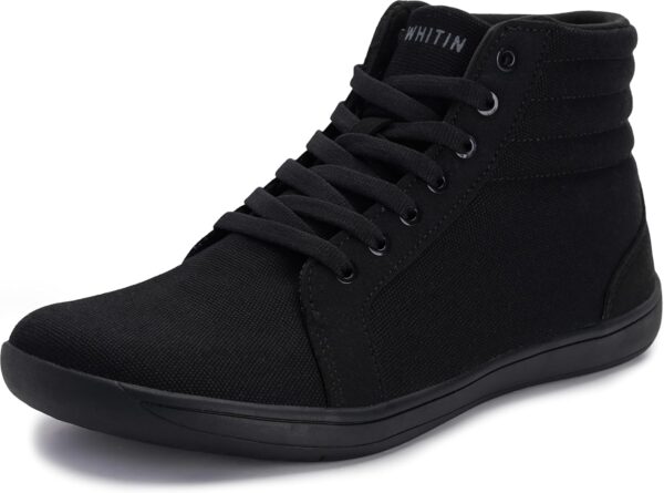 WHITIN Men's Wide Hi-top Minimalist Barefoot Sneakers | Zero Drop Sole | Cushioned Ankle Support