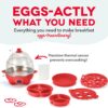 DASH Deluxe Rapid Egg Cooker for Hard Boiled, Poached, Scrambled Eggs, Omelets, Steamed Vegetables, Dumplings & More, 12 capacity, with Auto Shut Off Feature - Red