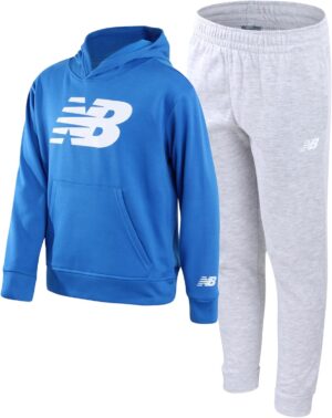 New Balance Boys' Sweatsuit Set - 2 Piece Fleece Pullover Hoodie Sweatshirt and Sweatpants (2T-20)