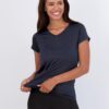 Real Essentials 5 Pack: Women's Short Sleeve V-Neck Activewear T-Shirt Dry-Fit Wicking Yoga Top (Available in Plus)