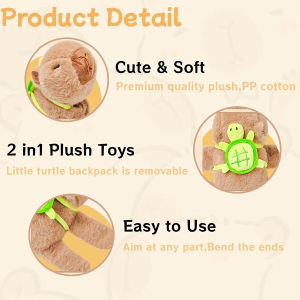 Cute Capybara Car Shift Knob Accessories Funny Capybara Plush with Turtle Gear Shifter Decor Car Decorations Gifts for Girls Men Women 5.9 in