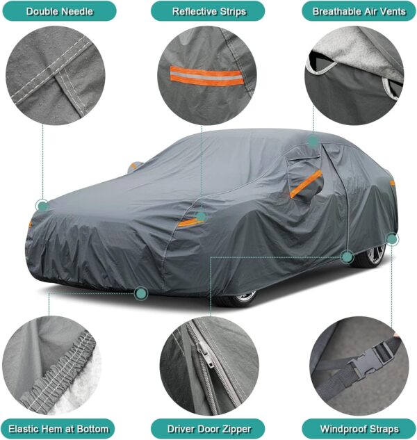 Premium Car Cover Custom Fit Toyota Corolla Cross (2022-2025), 16 Layers Heavy Duty Car Cover Waterproof All Weather with Zipper Door for Sun Rain Snow Dust Uv Protection