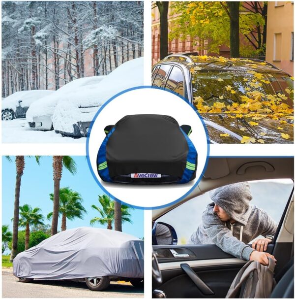 Car Cover for Tesla Model 3 2017-2024, Custom Fit Full Exterior Cover with Charging Port and Breathable Ventilation Mesh, Waterproof All Weather Outdoor Rain Snow Sun Protection Cover