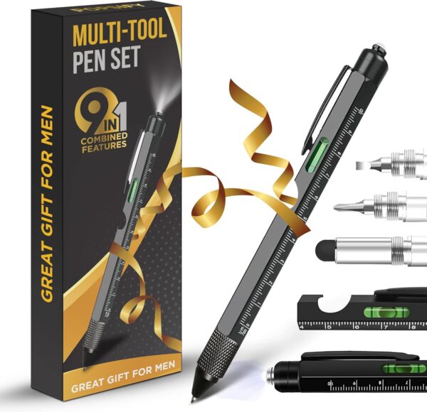 Stocking Stuffers for Adults Men, Gifts for Men 9 in 1 Multitool Pen White Elephant Gifts Christmas Gifts for Men Who Have Everything, Dad Gifts Cool Gadgets for Men Boyfriend Husband, Tools for Men